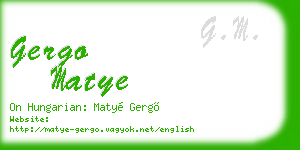 gergo matye business card