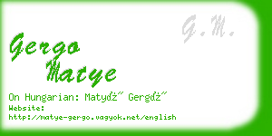 gergo matye business card